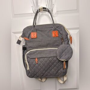 Gray Backpack Diaper Bag | Padded | Like New | Childlike Behavior